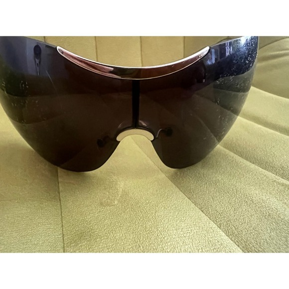 Christian Dior Vintage Shield Sunglasses Y2K Oversized Wrap Logo Medallion Black main image 13